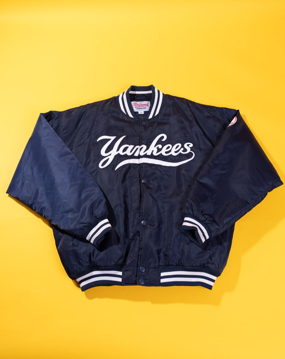 White Starter Satin New York Yankees Power Forward Jacket - Jackets Masters