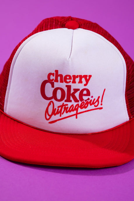 Vintage 80s Cherry Coke Outrageous Trucker Hat