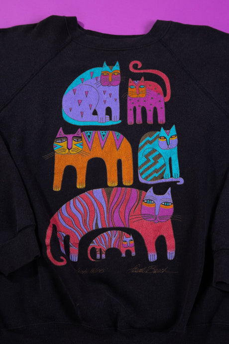 Vintage 80s Laurel Burch Fantastic Felines Crewneck