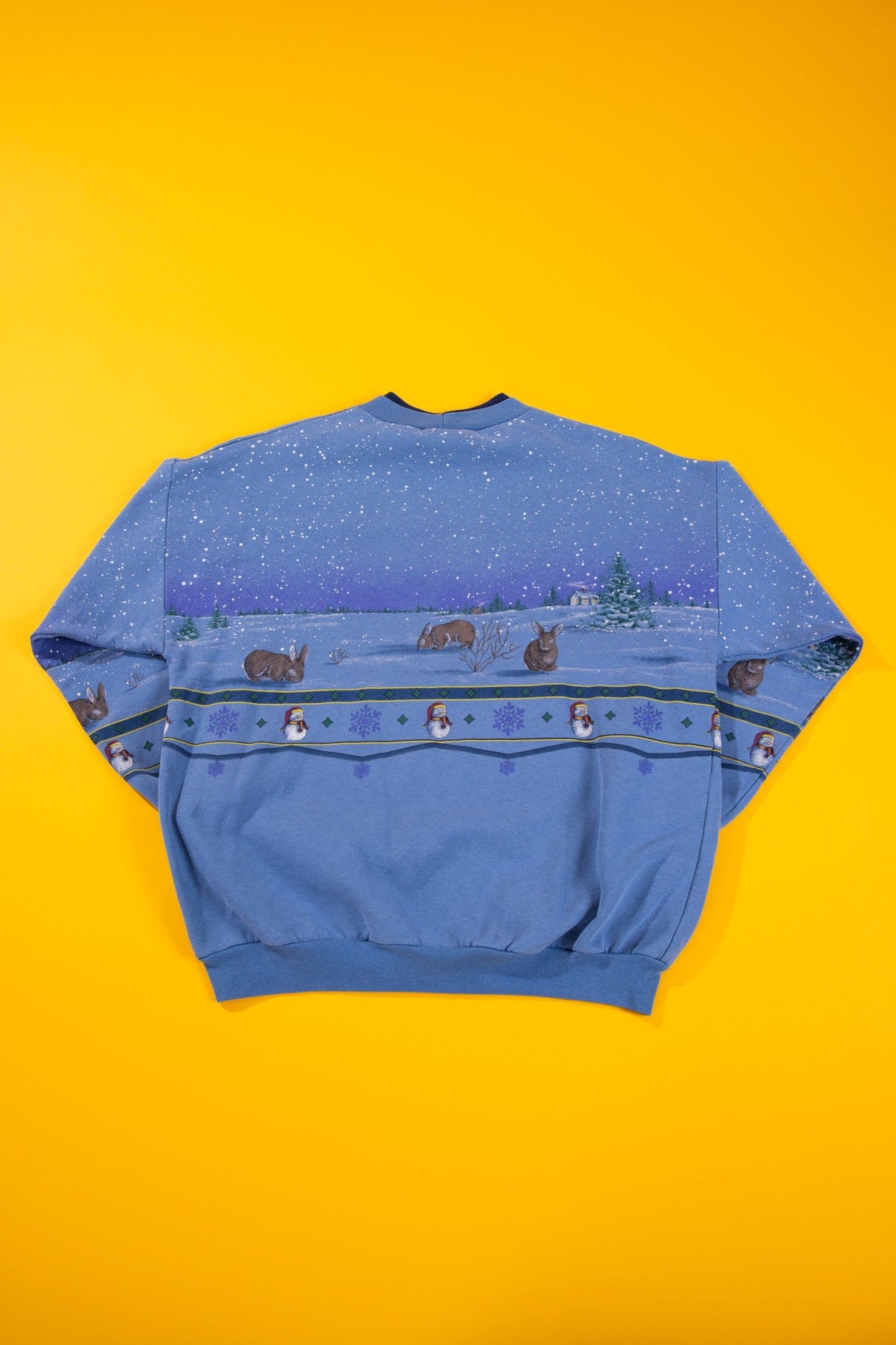 Vintage 90s Snowman and Bunnies Crewneck