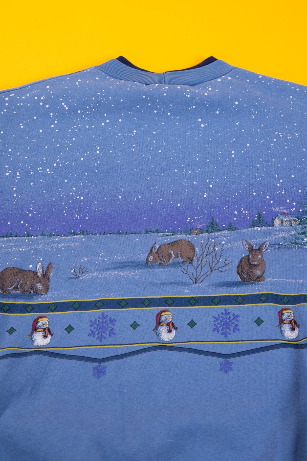 Vintage 90s Snowman and Bunnies Crewneck