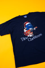 Vintage 90s M&M Blue Christmas T-shirt