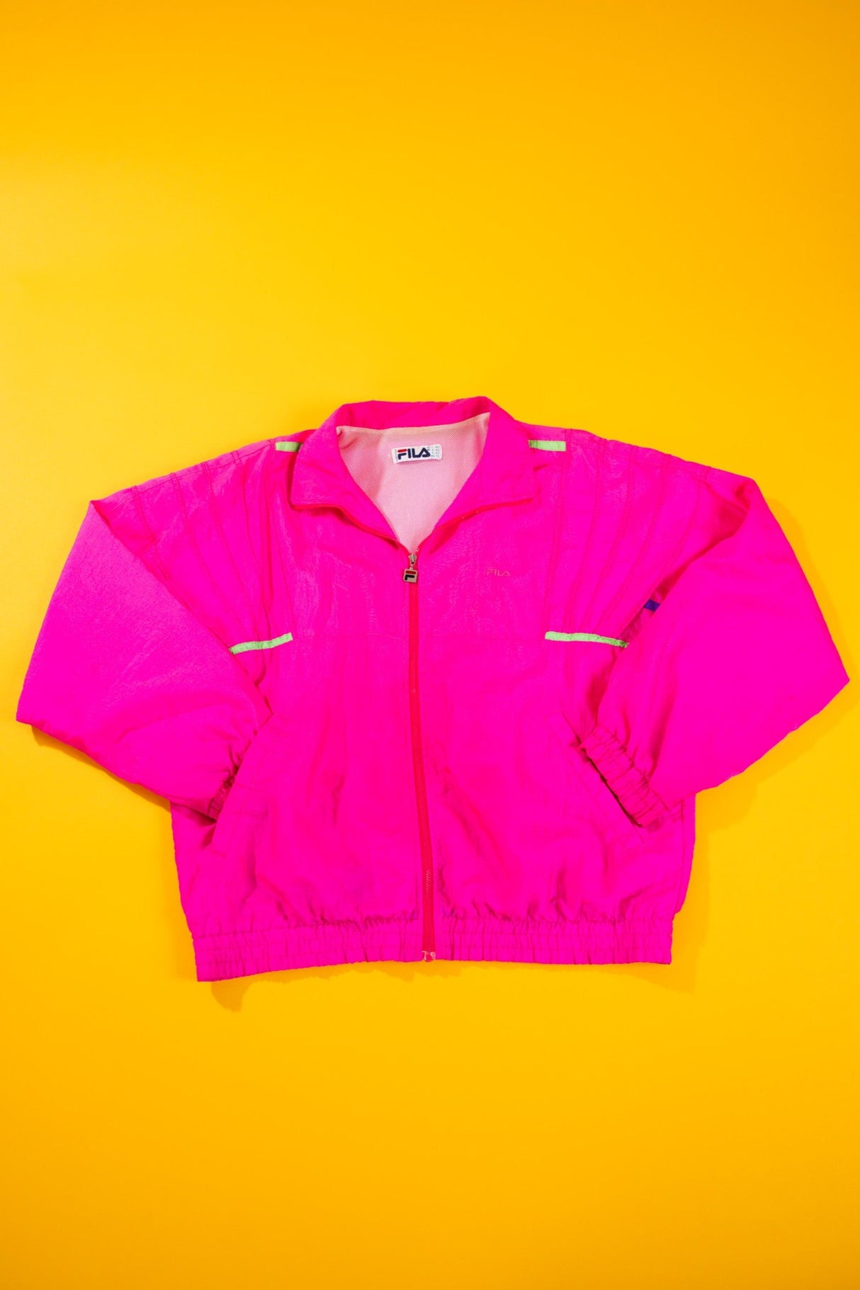 Vintage 90s Fila Neon Pink Windbreaker