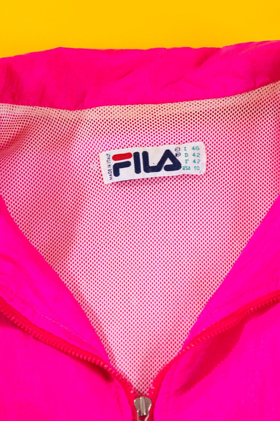 Vintage 90s Fila Neon Pink Windbreaker