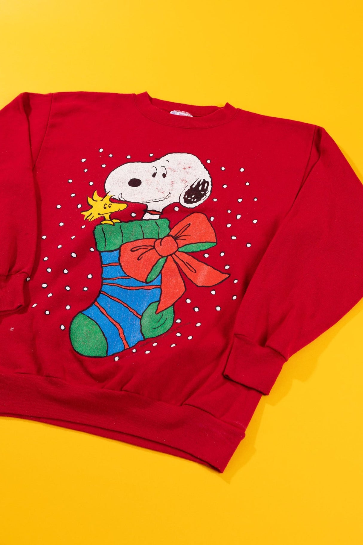 Vintage 80s Peanuts Snoopy Christmas Crewneck Sweater