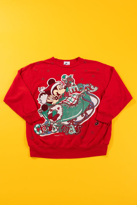 Vintage Disney Mickey Merry Christmas Crewneck