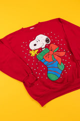 Vintage 80s Peanuts Snoopy Christmas Crewneck Sweater