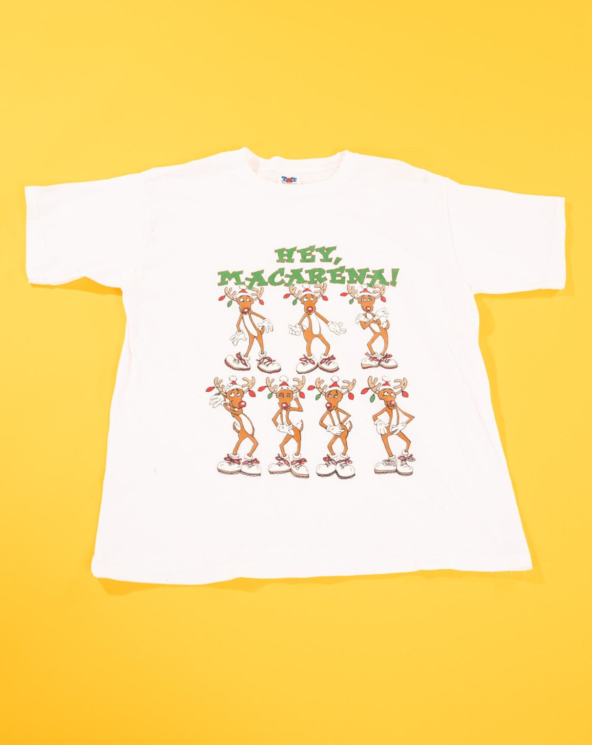 Vintage 90s Hey Macarena Reindeer T-shirt