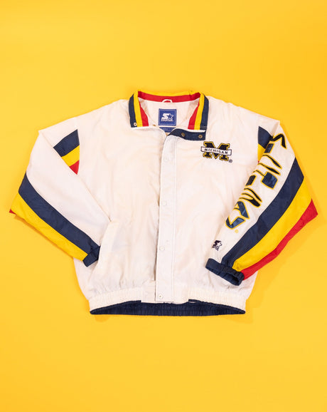 Vintage 90s Michigan Wolverines Starter Windbreaker Jacket