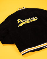 Vintage 90s Pittsburgh Penguins Suede Leather Varsity Jacket