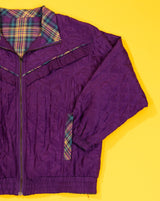 Vintage 80s Mureli Silk + Plaid Reversible Windbreaker Jacket