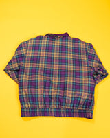 Vintage 80s Mureli Silk + Plaid Reversible Windbreaker Jacket