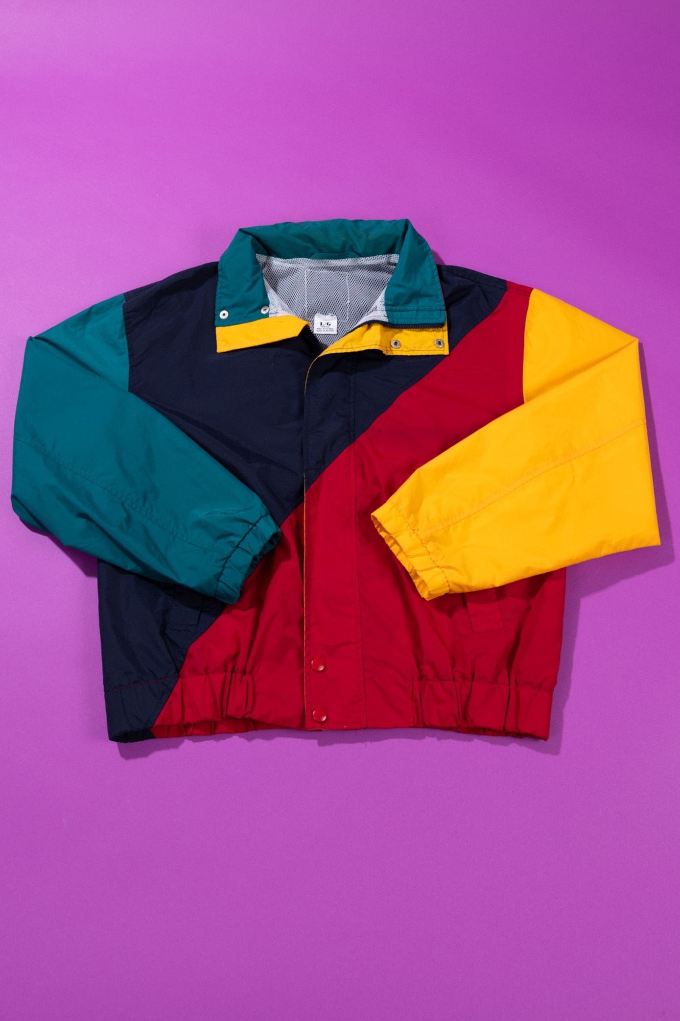 90s Colorful Windbreaker Jacket by PA Originals, Large vintage color newest block