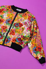 Vintage 80s Ride Floral Bomber Jacket