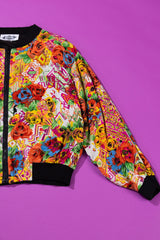 Vintage 80s Ride Floral Bomber Jacket