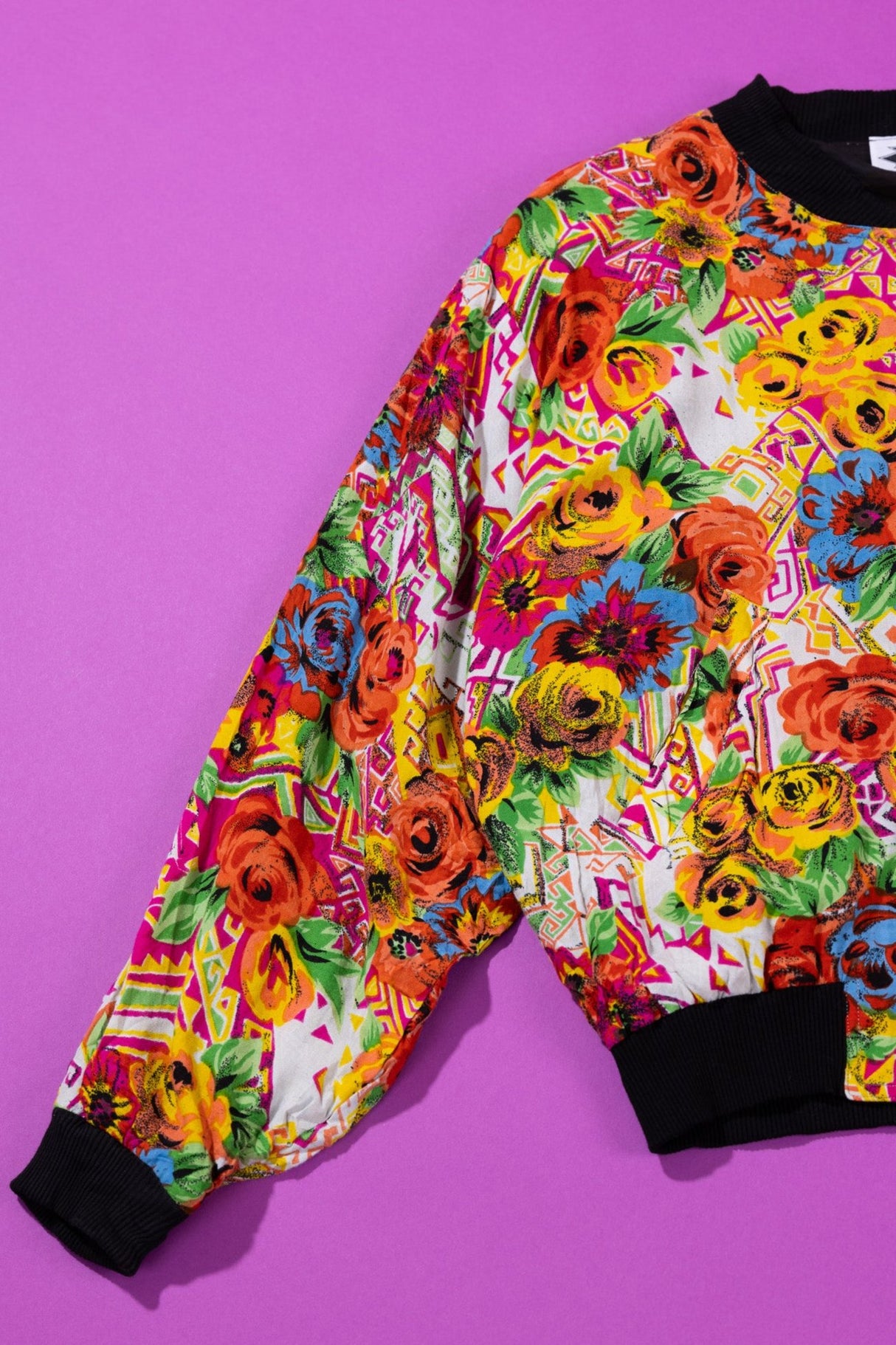 Vintage 80s Ride Floral Bomber Jacket