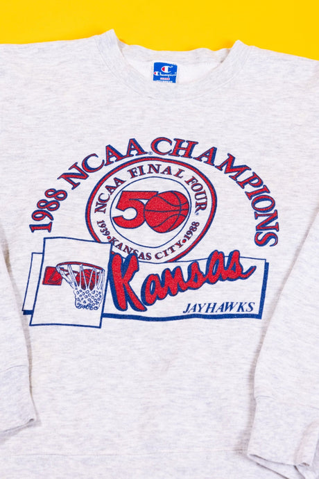 Vintage 1988 Kansas City Jayhawks NCAA Champions Crewneck