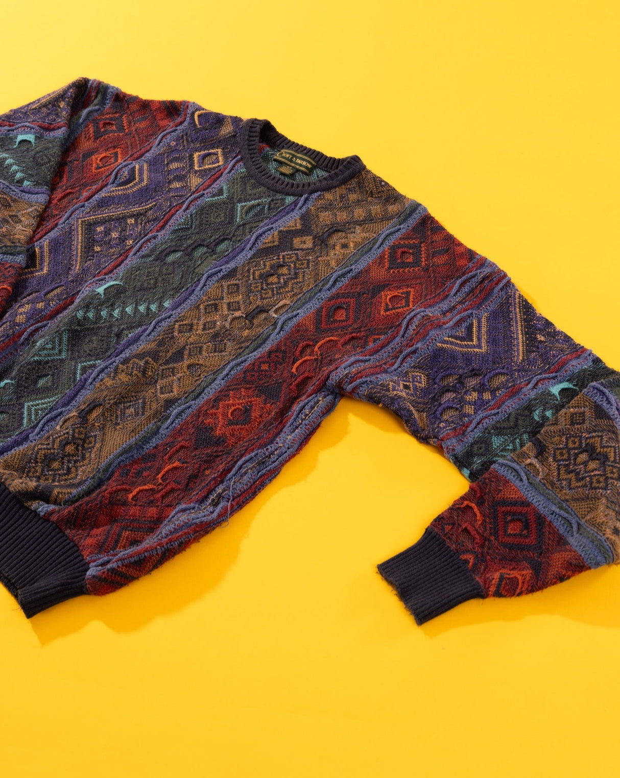 Vintage 90s Croft & Barrow 3D Coogi Style Knitted Sweater