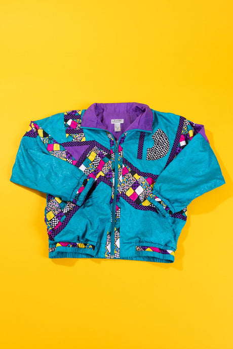 Vintage 90s Lavon Windbreaker (Teal/Purple)