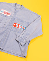 Vintage 90s Candy Patches Denim Long Sleeve Button Up