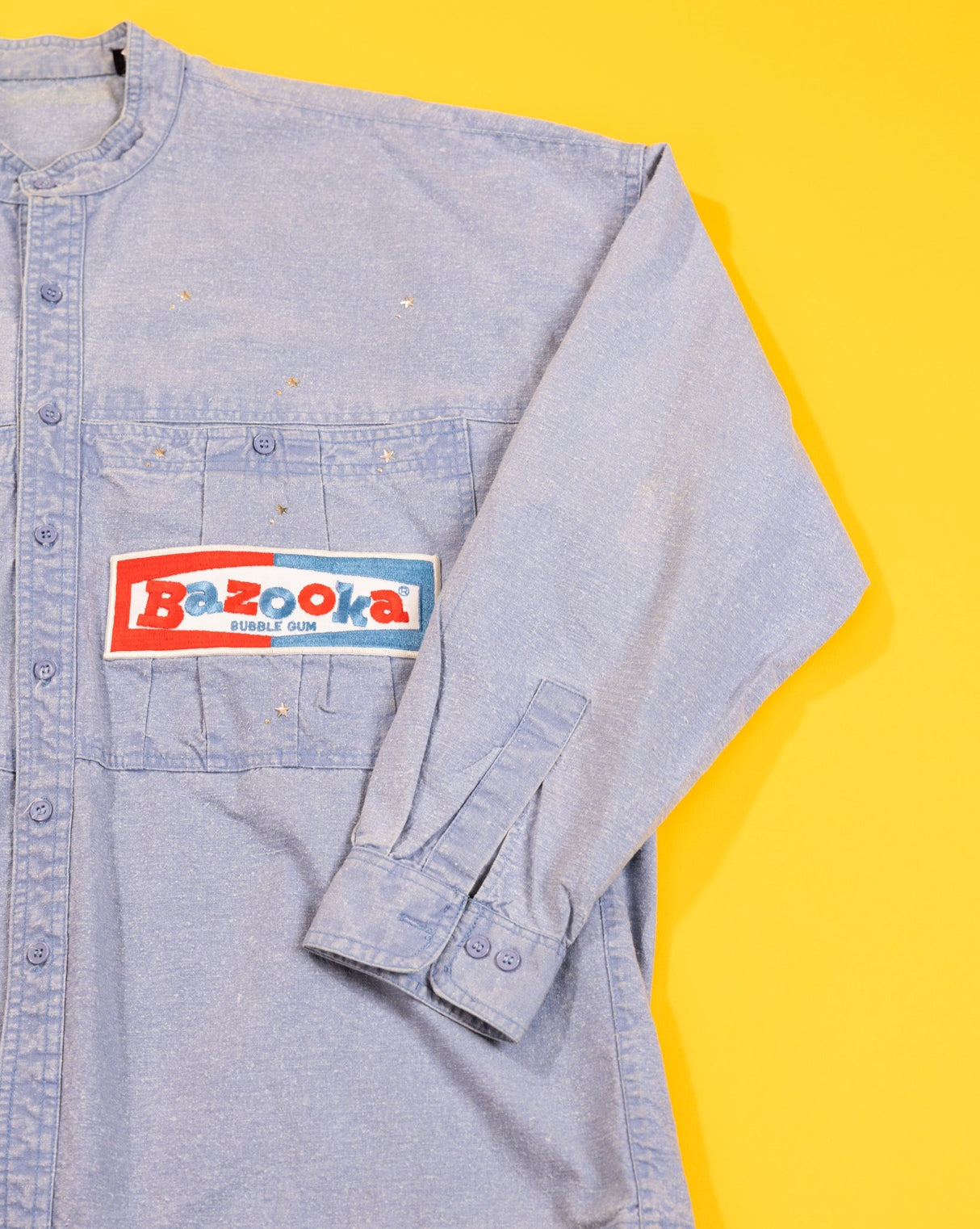 Vintage 90s Candy Patches Denim Long Sleeve Button Up