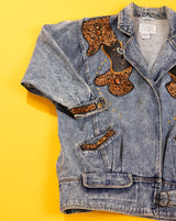 Vintage 80s Cover Works Embellished Denim Jacket