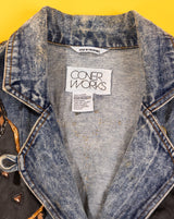 Vintage 80s Cover Works Embellished Denim Jacket