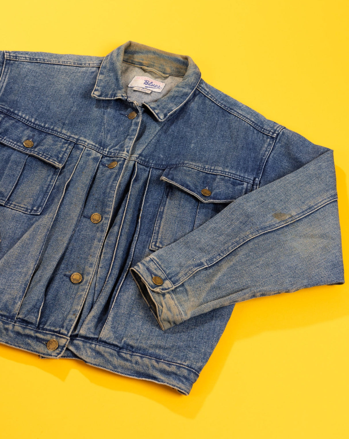 Vintage 80s Weathered Blues Denim Jacket