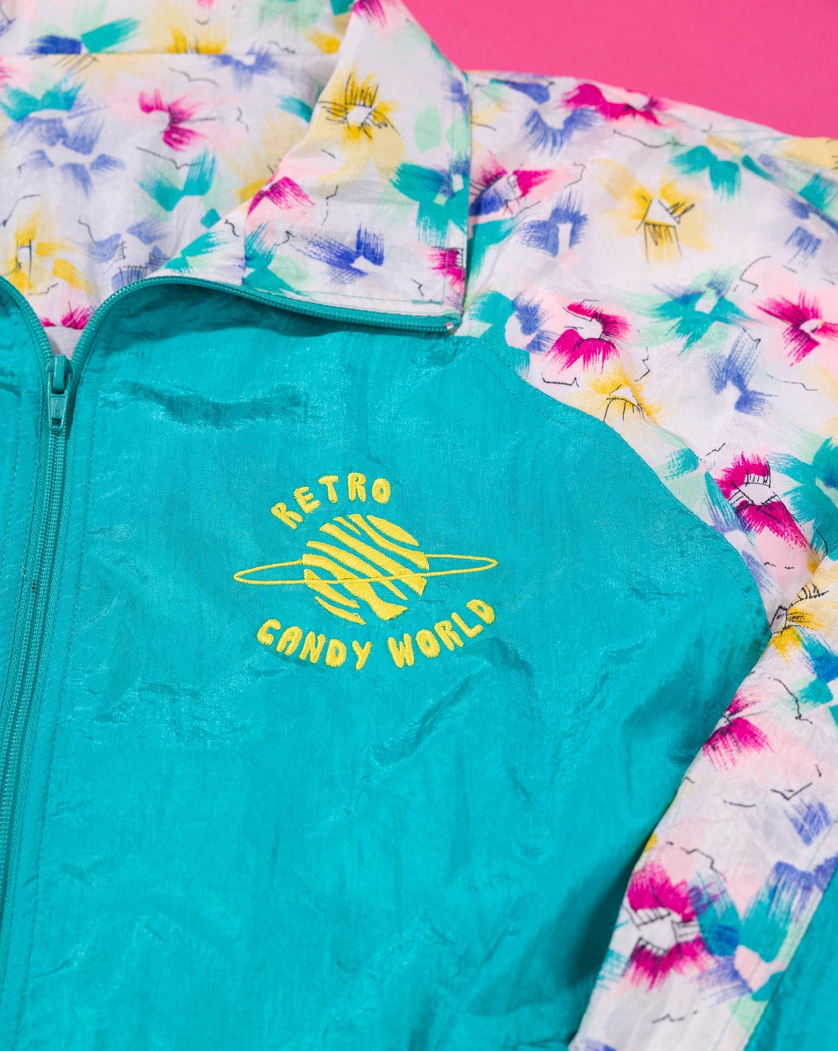 Vintage 80s Retro Candy World Custom Embroidered Windbreaker