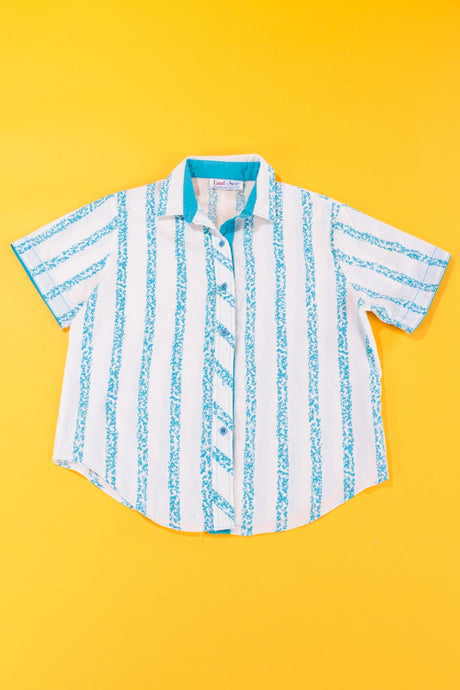 Vintage 80s Land'n Sea Striped Button Up