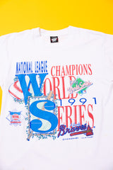 Vintage 1991 Atlanta Braves World Series National League Champions T-shirt