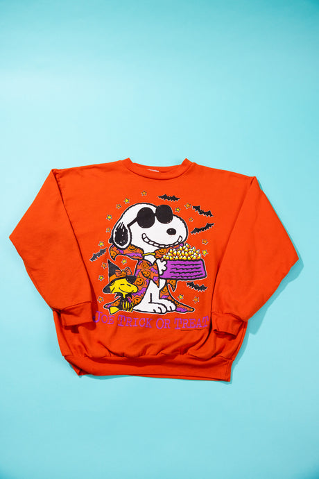 Vintage 90s Joe Trick or Treat Snoopy Halloween Crewneck Sweater