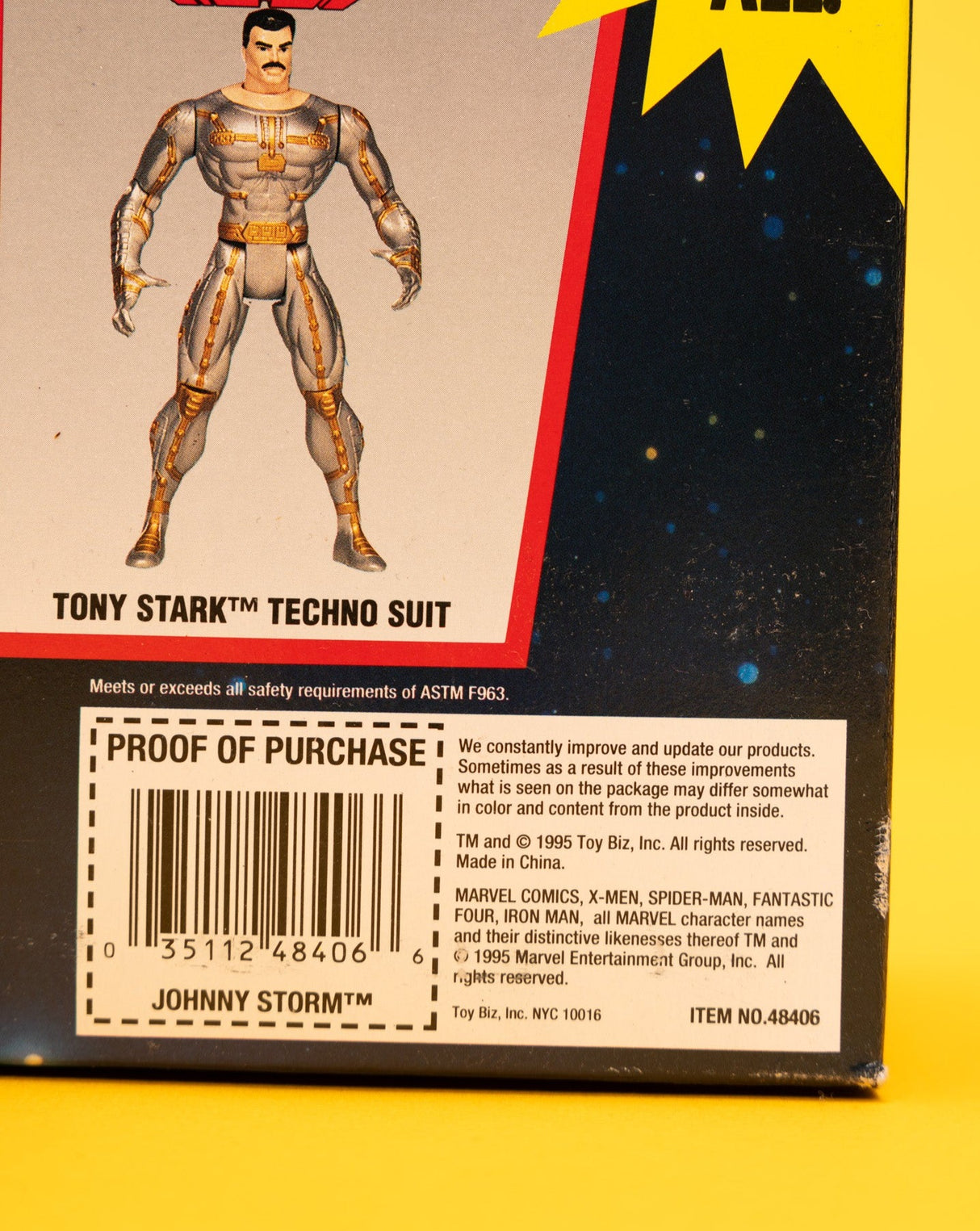 Vintage 1995 Johnny Storm Fantastic Four 10" Poseable Action Figure