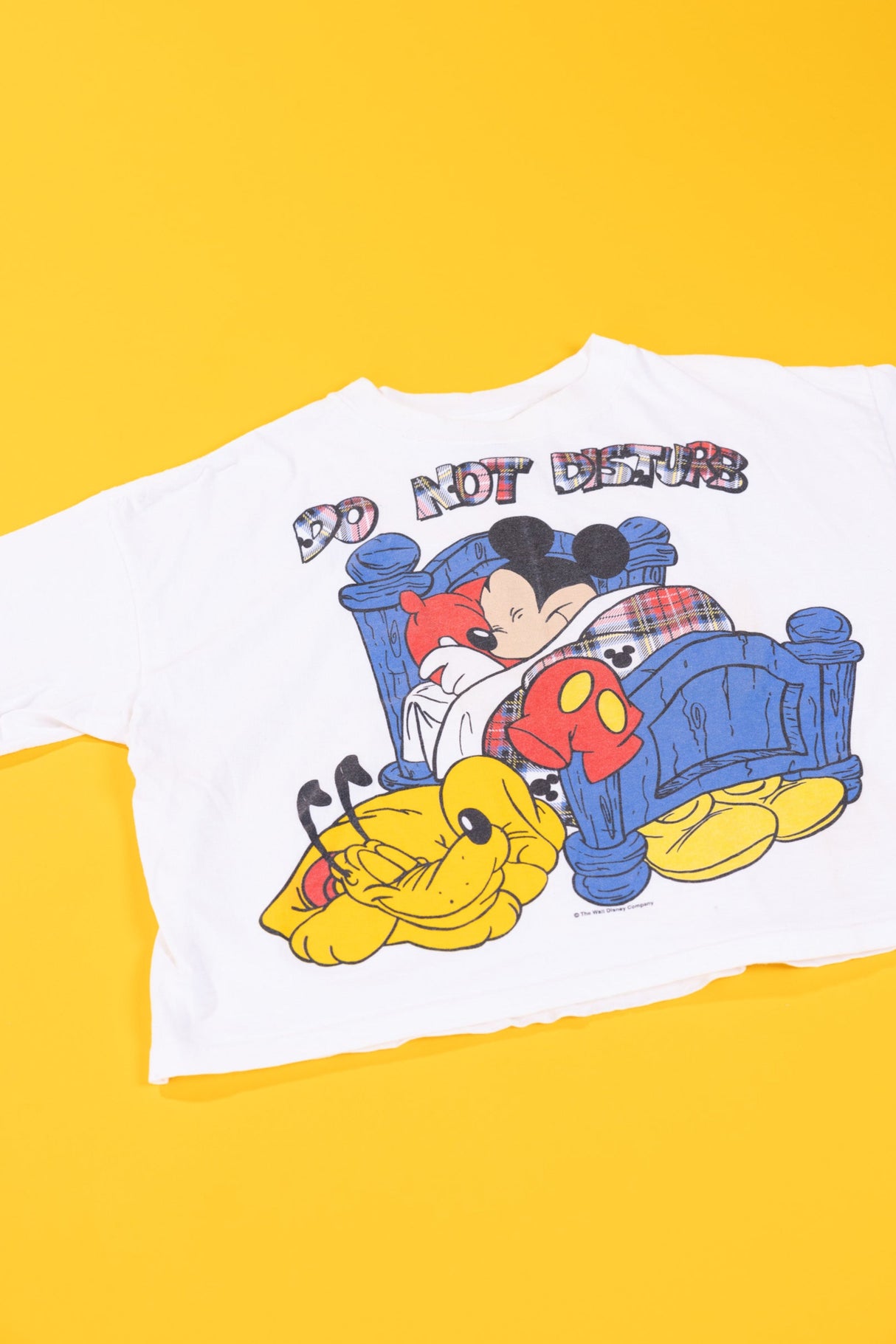 Vintage 80s Disney Mickey Mouse Do Not Disturb Crop Top