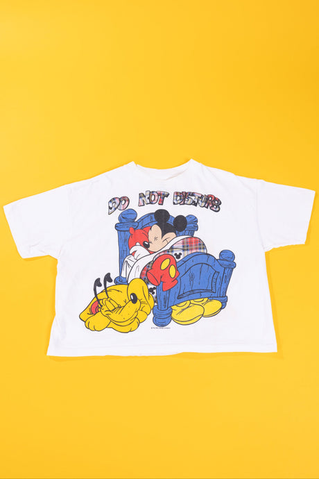 Vintage 80s Disney Mickey Mouse Do Not Disturb Crop Top