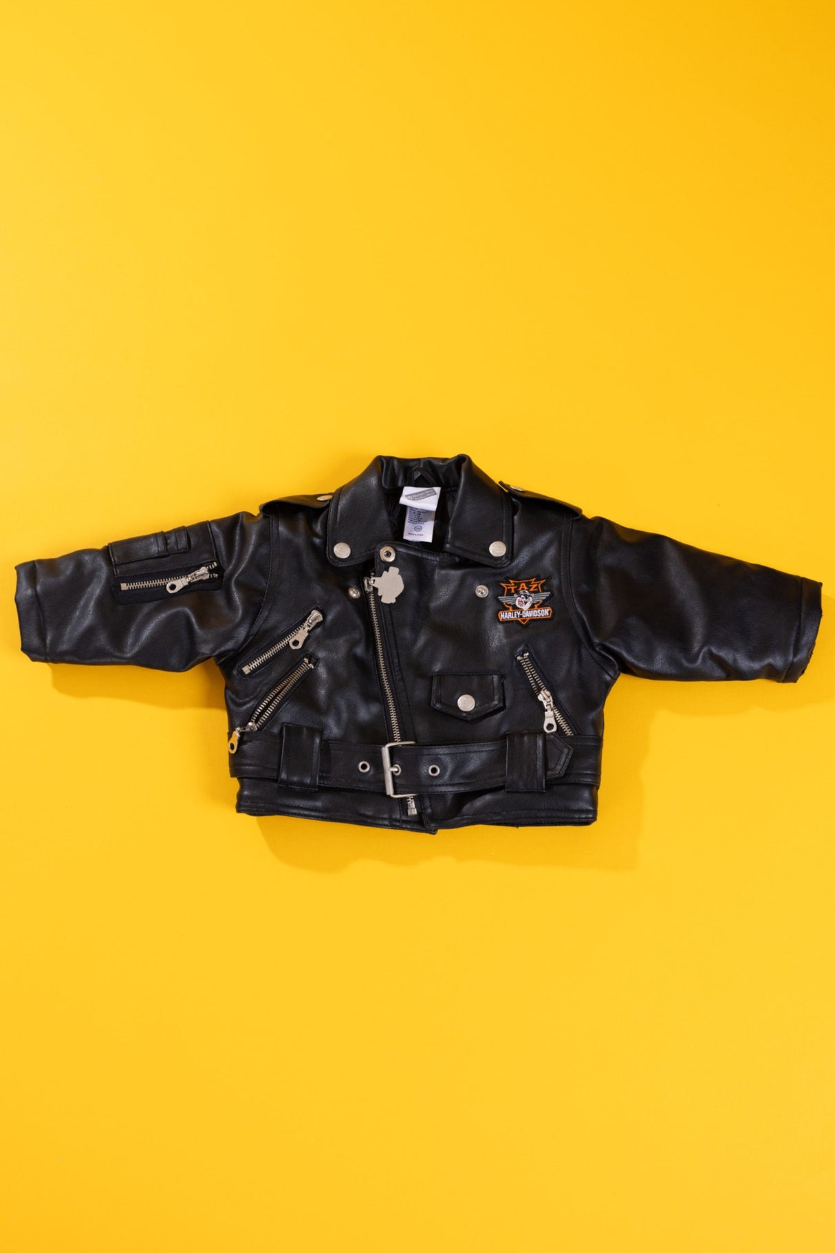 Vintage 2000 Harley Davidson Taz Leather Biker Jacket (Kids - 12M)