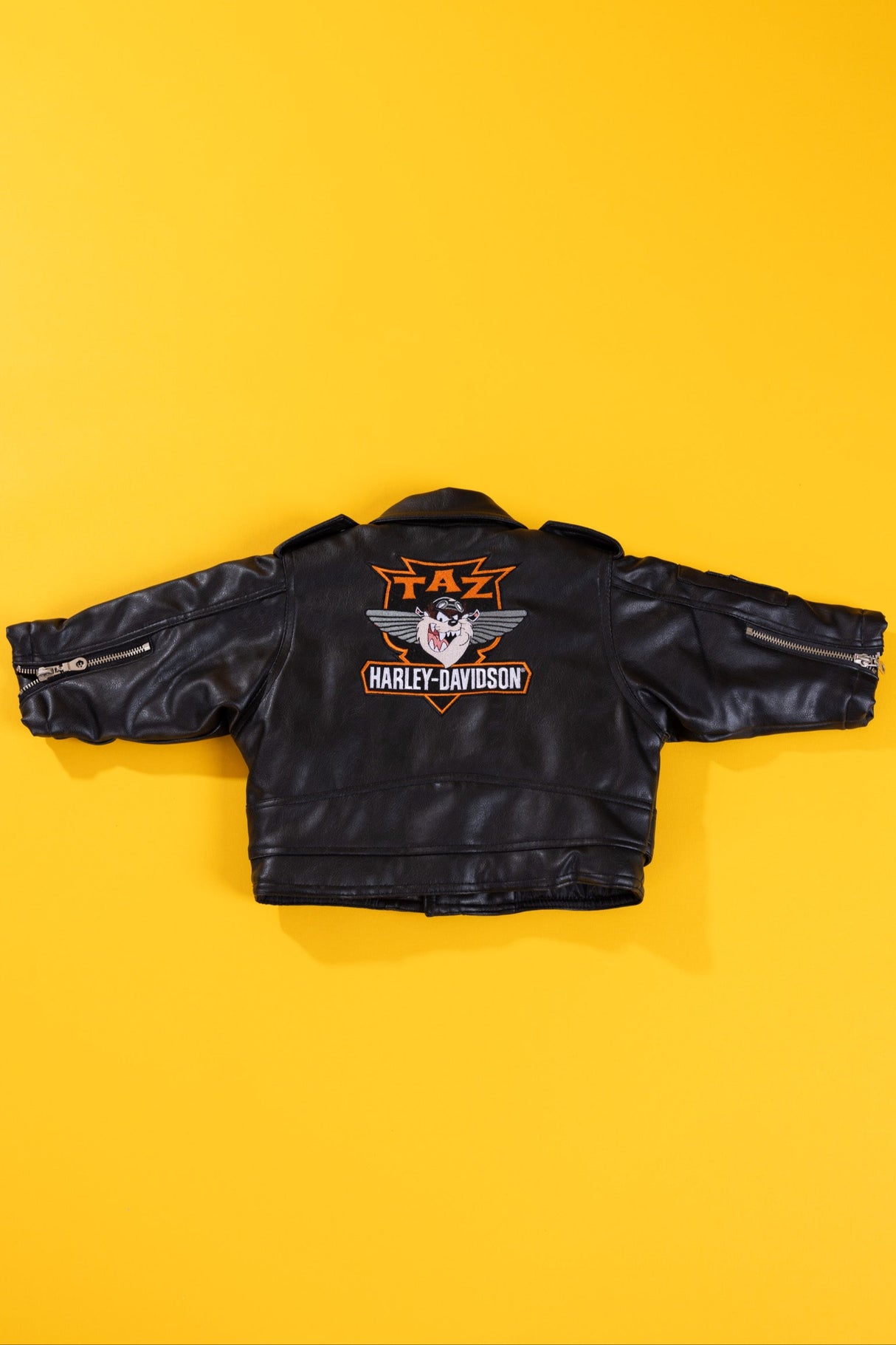 Vintage 2000 Harley Davidson Taz Leather Biker Jacket (Kids - 12M)