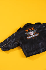 Vintage 2000 Harley Davidson Taz Leather Biker Jacket (Kids - 12M)