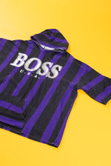 Vintage 90s Hugo BOSS U.S.A. Striped Hooded Shirt