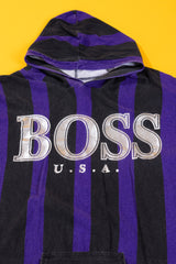 Vintage 90s Hugo BOSS U.S.A. Striped Hooded Shirt