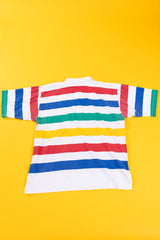 Vintage 90s Lindsey Blake Sport Nautical Striped Collared T-shirt