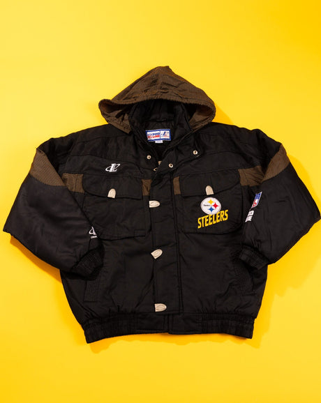 Vintage 90s Logo Athletic Pittsburgh Steelers Puffer Jacket