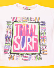 Vintage 80s Neon Tribal Surf Crop Top
