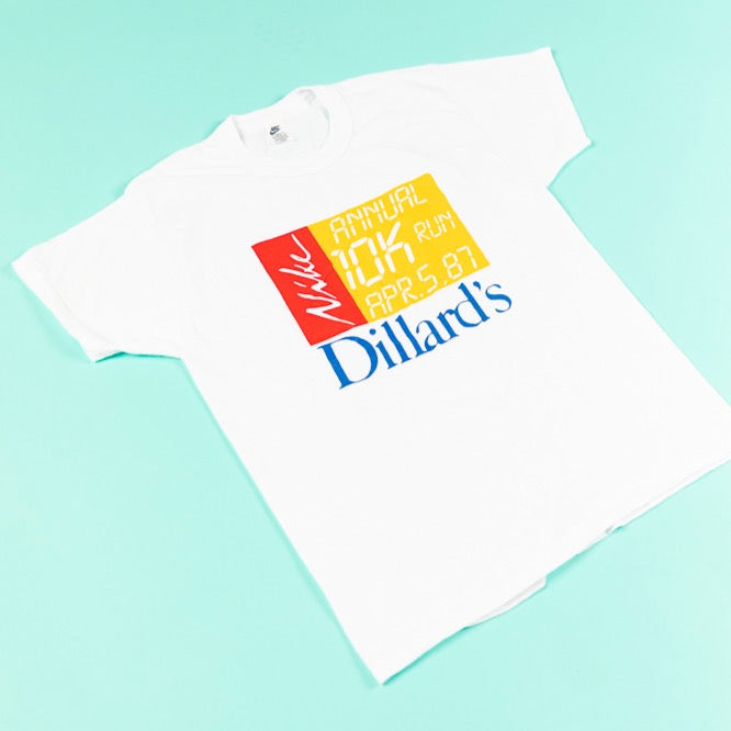 Vintage 1987 Nike Annual 10K Run Dillard's T-shirt from retro candy