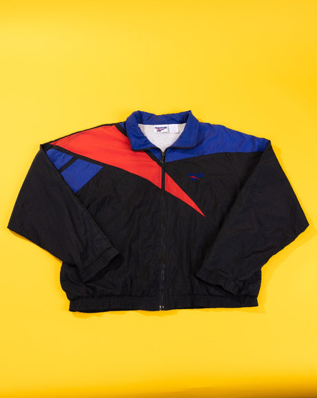 Vintage 90s Reebok Windbreaker (Black/Red/Blue)