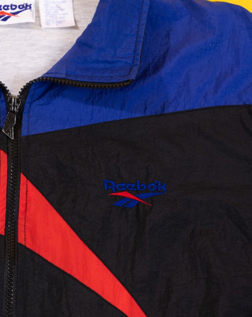 Vintage 90s Reebok Windbreaker (Black/Red/Blue)