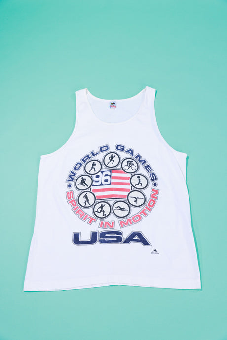 Vintage 1996 Olympics World Games USA Tank Top