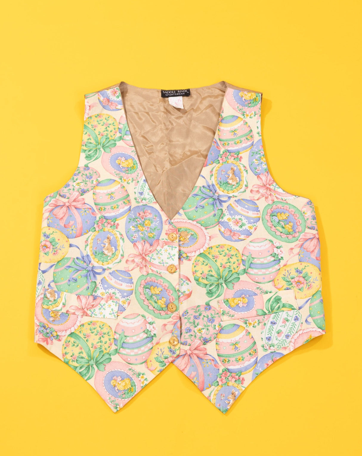 Vintage 80s Saddle River Sportswear Easter Vest