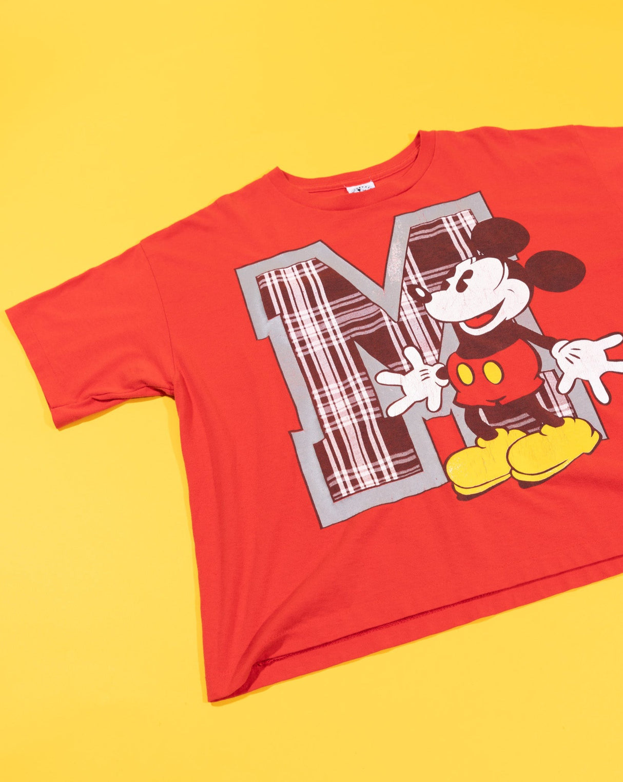 Vintage 90s Disney Mickey Mouse 'M' Oversized Crop Top