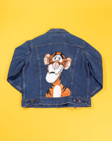 Vintage 80s Levis Strauss & Co Hand Painted Tigger Denim Jacket